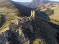 Aerial image of the trascau fortress,apuseni mountains-romania